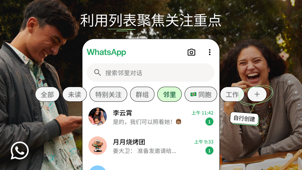 WhatsApp网页版 消息如何分类? 使用教程图