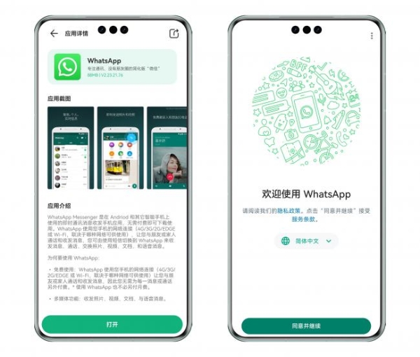 華為應用商店有 WhatsApp手機版 嗎？ 登录界面截图