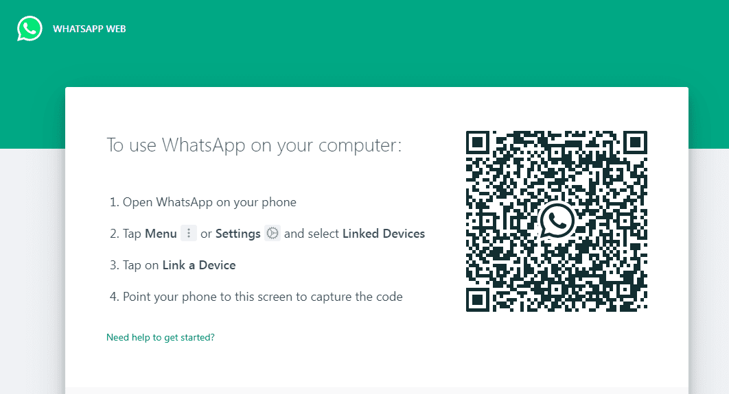 WhatsApp 怎么登录 PC？ 操作界面图